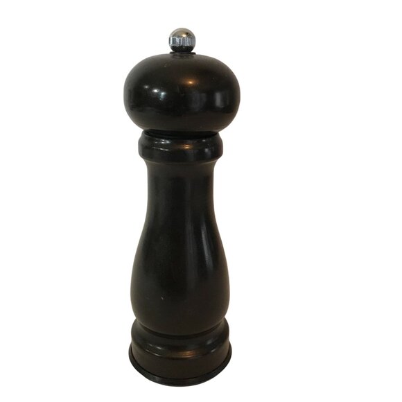 Trudeau Black Wood Pepper Grinder 8" Tall Adjustable Grinding Mechanism - Picture 4 of 5